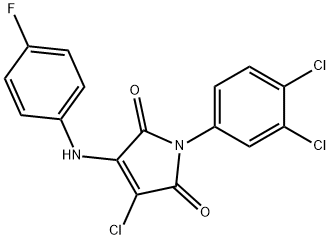3-chloro-1-(3,4-dichlorophenyl)-4-(4-fluoroanilino)-1H-pyrrole-2,5-dione,384356-47-2,结构式