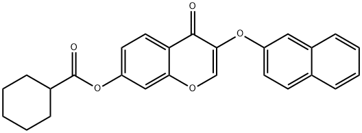 3-(2-naphthyloxy)-4-oxo-4H-chromen-7-yl cyclohexanecarboxylate Struktur