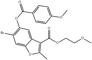 2-methoxyethyl 6-bromo-5-[(4-methoxybenzoyl)oxy]-2-methyl-1-benzofuran-3-carboxylate,384365-10-0,结构式