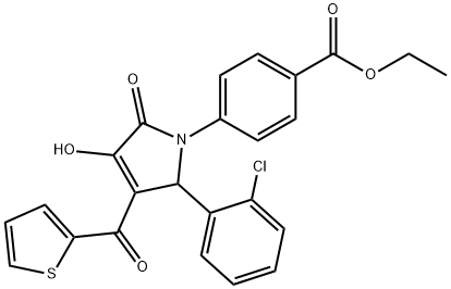 ethyl 4-[2-(2-chlorophenyl)-4-hydroxy-5-oxo-3-(2-thienylcarbonyl)-2,5-dihydro-1H-pyrrol-1-yl]benzoate Structure