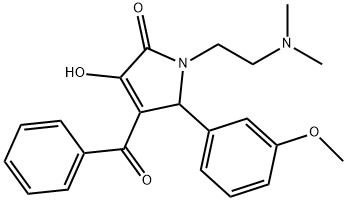 4-benzoyl-1-[2-(dimethylamino)ethyl]-3-hydroxy-5-(3-methoxyphenyl)-1,5-dihydro-2H-pyrrol-2-one Struktur