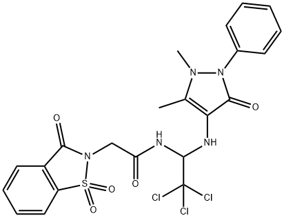 2-(1,1-dioxido-3-oxo-1,2-benzisothiazol-2(3H)-yl)-N-{2,2,2-trichloro-1-[(1,5-dimethyl-3-oxo-2-phenyl-2,3-dihydro-1H-pyrazol-4-yl)amino]ethyl}acetamide|
