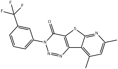 7,9-Dimethyl-3-(3-trifluorophenyl)-3,4-dihydropyridine[3',2':4,5]thieno[3,2-d]-1,2,3-triazin-4-one Structure