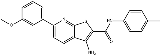 3-amino-6-(3-methoxyphenyl)-N-(4-methylphenyl)thieno[2,3-b]pyridine-2-carboxamide Struktur