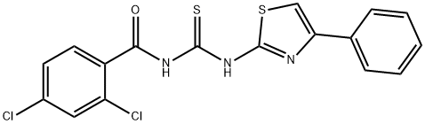 N-(2,4-dichlorobenzoyl)-N'-(4-phenyl-1,3-thiazol-2-yl)thiourea 结构式