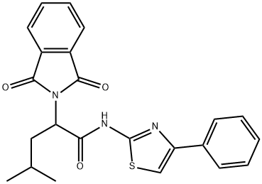 2-(1,3-dioxo-1,3-dihydro-2H-isoindol-2-yl)-4-methyl-N-(4-phenyl-1,3-thiazol-2-yl)pentanamide Struktur