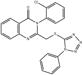 3-(2-chlorophenyl)-2-{[(1-phenyl-1H-tetraazol-5-yl)sulfanyl]methyl}-4(3H)-quinazolinone Structure