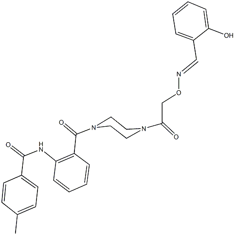 N-(2-{[4-({[(2-hydroxybenzylidene)amino]oxy}acetyl)-1-piperazinyl]carbonyl}phenyl)-4-methylbenzamide Structure