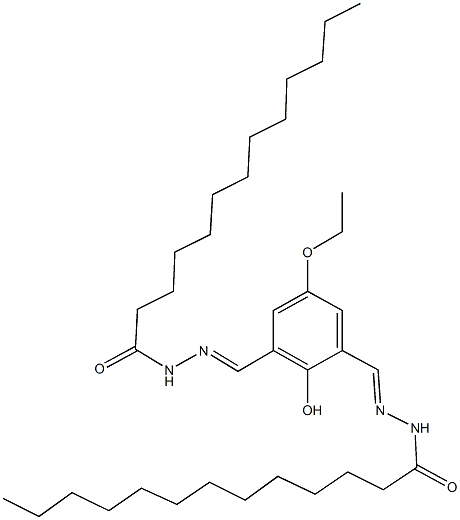 N'-[5-ethoxy-2-hydroxy-3-(2-tridecanoylcarbohydrazonoyl)benzylidene]tridecanohydrazide Structure