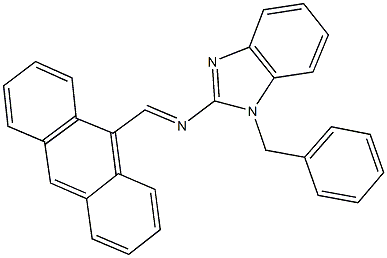 N-(9-anthrylmethylene)-N-(1-benzyl-1H-benzimidazol-2-yl)amine Structure