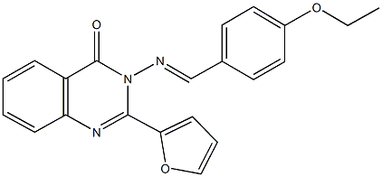 3-[(4-ethoxybenzylidene)amino]-2-(2-furyl)-4(3H)-quinazolinone 化学構造式