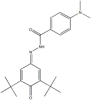 N'-(3,5-ditert-butyl-4-oxo-2,5-cyclohexadien-1-ylidene)-4-(dimethylamino)benzohydrazide 化学構造式