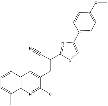 3-(2-chloro-8-methyl-3-quinolinyl)-2-[4-(4-methoxyphenyl)-1,3-thiazol-2-yl]acrylonitrile Structure