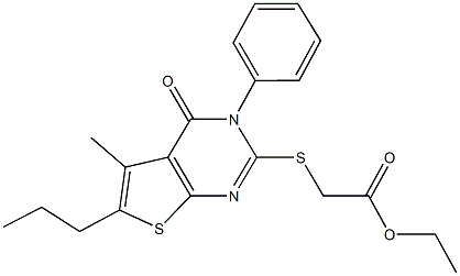 ethyl [(5-methyl-4-oxo-3-phenyl-6-propyl-3,4-dihydrothieno[2,3-d]pyrimidin-2-yl)sulfanyl]acetate Structure