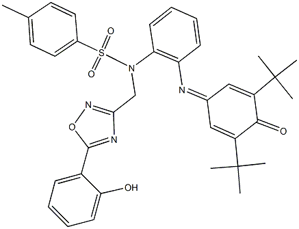 N-{2-[(3,5-ditert-butyl-4-oxo-2,5-cyclohexadien-1-ylidene)amino]phenyl}-N-{[5-(2-hydroxyphenyl)-1,2,4-oxadiazol-3-yl]methyl}-4-methylbenzenesulfonamide Structure