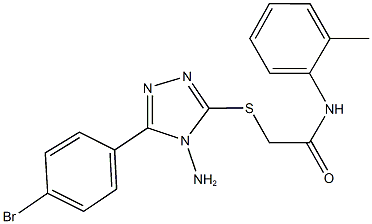 2-{[4-amino-5-(4-bromophenyl)-4H-1,2,4-triazol-3-yl]sulfanyl}-N-(2-methylphenyl)acetamide 结构式