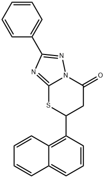 5-(1-naphthyl)-2-phenyl-5,6-dihydro-7H-[1,2,4]triazolo[5,1-b][1,3]thiazin-7-one Structure