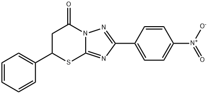 2-{4-nitrophenyl}-5-phenyl-5,6-dihydro-7H-[1,2,4]triazolo[5,1-b][1,3]thiazin-7-one,384849-41-6,结构式