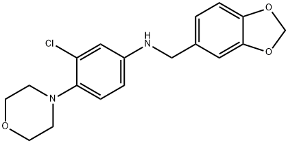 N-(1,3-benzodioxol-5-ylmethyl)-N-[3-chloro-4-(4-morpholinyl)phenyl]amine 结构式