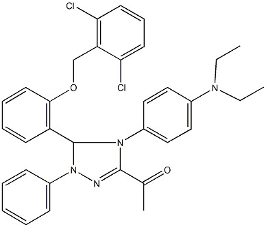 1-{5-{2-[(2,6-dichlorobenzyl)oxy]phenyl}-4-[4-(diethylamino)phenyl]-1-phenyl-4,5-dihydro-1H-1,2,4-triazol-3-yl}ethanone Structure