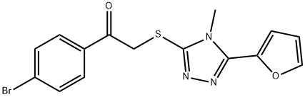 1-(4-bromophenyl)-2-{[5-(2-furyl)-4-methyl-4H-1,2,4-triazol-3-yl]sulfanyl}ethanone,384859-08-9,结构式