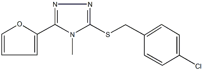 3-[(4-chlorobenzyl)sulfanyl]-5-(2-furyl)-4-methyl-4H-1,2,4-triazole 结构式