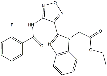 ethyl (2-{4-[(2-fluorobenzoyl)amino]-1,2,5-oxadiazol-3-yl}-1H-benzimidazol-1-yl)acetate Struktur