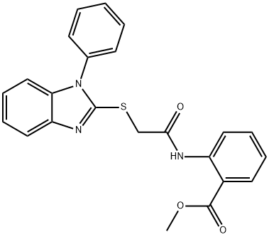methyl 2-({[(1-phenyl-1H-benzimidazol-2-yl)sulfanyl]acetyl}amino)benzoate,384861-74-9,结构式