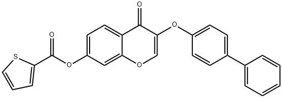 3-([1,1'-biphenyl]-4-yloxy)-4-oxo-4H-chromen-7-yl 2-thiophenecarboxylate Structure