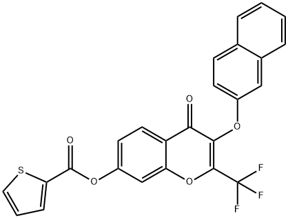 3-(2-naphthyloxy)-4-oxo-2-(trifluoromethyl)-4H-chromen-7-yl 2-thiophenecarboxylate Structure