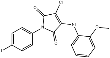 3-chloro-1-(4-iodophenyl)-4-(2-methoxyanilino)-1H-pyrrole-2,5-dione Structure