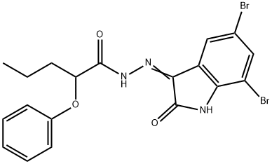 385373-64-8 N'-(5,7-dibromo-2-oxo-1,2-dihydro-3H-indol-3-ylidene)-2-phenoxypentanohydrazide