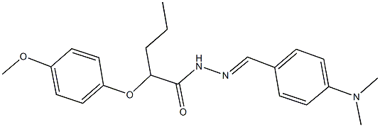 N'-[4-(dimethylamino)benzylidene]-2-(4-methoxyphenoxy)pentanohydrazide 化学構造式