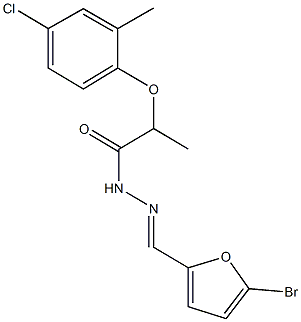 N'-[(5-bromo-2-furyl)methylene]-2-(4-chloro-2-methylphenoxy)propanohydrazide Structure