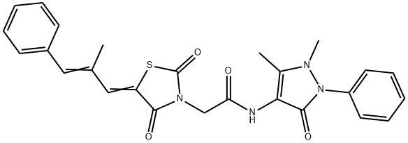 N-(1,5-dimethyl-3-oxo-2-phenyl-2,3-dihydro-1H-pyrazol-4-yl)-2-[5-(2-methyl-3-phenyl-2-propenylidene)-2,4-dioxo-1,3-thiazolidin-3-yl]acetamide|