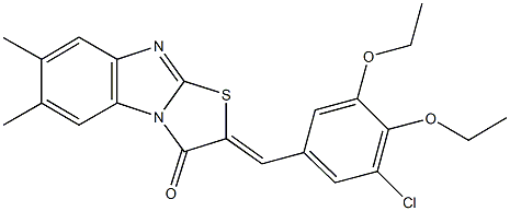 2-(3-chloro-4,5-diethoxybenzylidene)-6,7-dimethyl[1,3]thiazolo[3,2-a]benzimidazol-3(2H)-one,385376-03-4,结构式