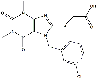 {[7-(3-chlorobenzyl)-1,3-dimethyl-2,6-dioxo-2,3,6,7-tetrahydro-1H-purin-8-yl]sulfanyl}acetic acid Structure