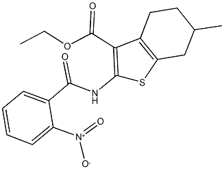 385380-24-5 ethyl 2-({2-nitrobenzoyl}amino)-6-methyl-4,5,6,7-tetrahydro-1-benzothiophene-3-carboxylate