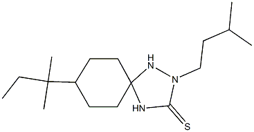 2-isopentyl-8-tert-pentyl-1,2,4-triazaspiro[4.5]decane-3-thione Struktur