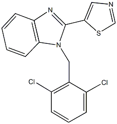 1-(2,6-dichlorobenzyl)-2-(1,3-thiazol-5-yl)-1H-benzimidazole 化学構造式