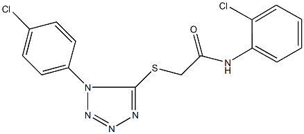 N-(2-chlorophenyl)-2-{[1-(4-chlorophenyl)-1H-tetraazol-5-yl]sulfanyl}acetamide Struktur