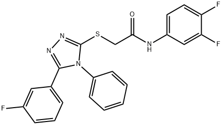 N-(3,4-difluorophenyl)-2-{[5-(3-fluorophenyl)-4-phenyl-4H-1,2,4-triazol-3-yl]sulfanyl}acetamide Structure