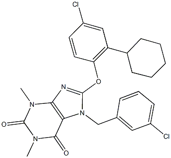 385383-20-0 7-(3-chlorobenzyl)-8-(4-chloro-2-cyclohexylphenoxy)-1,3-dimethyl-3,7-dihydro-1H-purine-2,6-dione