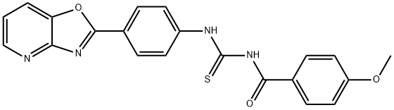 N-(4-methoxybenzoyl)-N'-(4-[1,3]oxazolo[4,5-b]pyridin-2-ylphenyl)thiourea 结构式