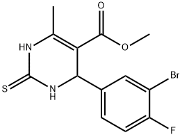 methyl 4-(3-bromo-4-fluorophenyl)-6-methyl-2-thioxo-1,2,3,4-tetrahydropyrimidine-5-carboxylate Struktur