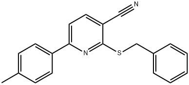 2-(benzylsulfanyl)-6-(4-methylphenyl)nicotinonitrile 结构式