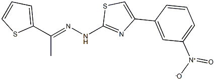 1-(2-thienyl)ethanone (4-{3-nitrophenyl}-1,3-thiazol-2-yl)hydrazone Structure