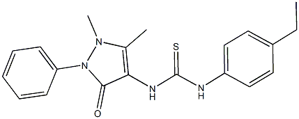 N-(1,5-dimethyl-3-oxo-2-phenyl-2,3-dihydro-1H-pyrazol-4-yl)-N'-(4-ethylphenyl)thiourea Structure