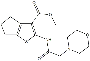 methyl 2-[(4-morpholinylacetyl)amino]-5,6-dihydro-4H-cyclopenta[b]thiophene-3-carboxylate Struktur