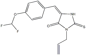 3-allyl-5-[4-(difluoromethoxy)benzylidene]-2-thioxo-4-imidazolidinone Struktur